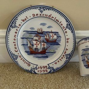 Tiffany & Co Sailboat 8 1/4 inch plate and 4inch high mug